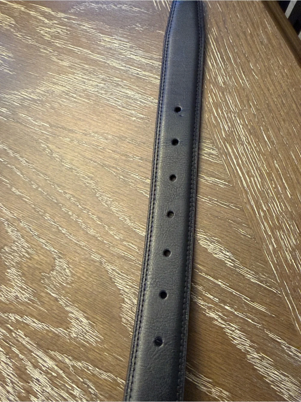 Perry Ellis Brown Black Leather Reversible Belt with Polished Gunmetal Buckle